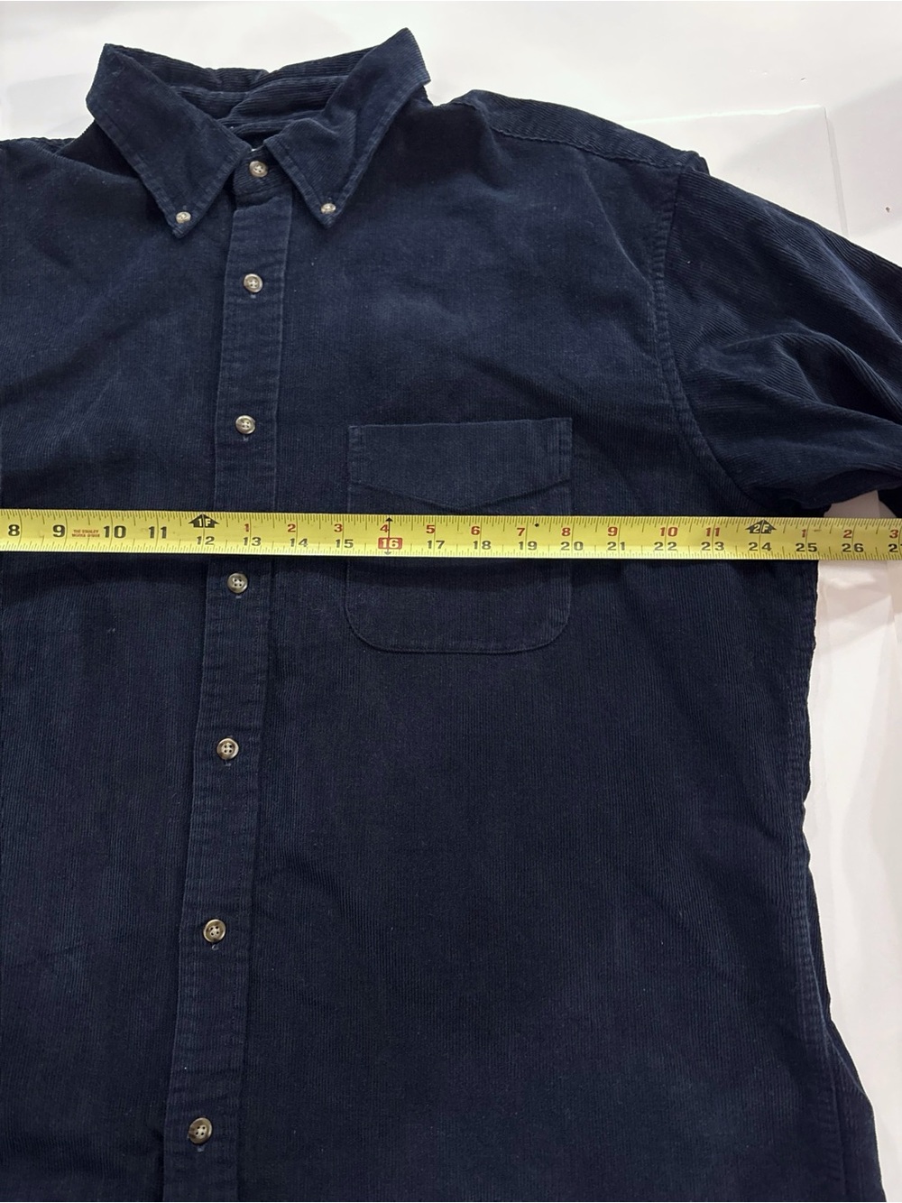 J.Crew Men's L Navy Corduroy Button Down Shirt Cotton Preppy Classic Casual - Picture 7 of 8